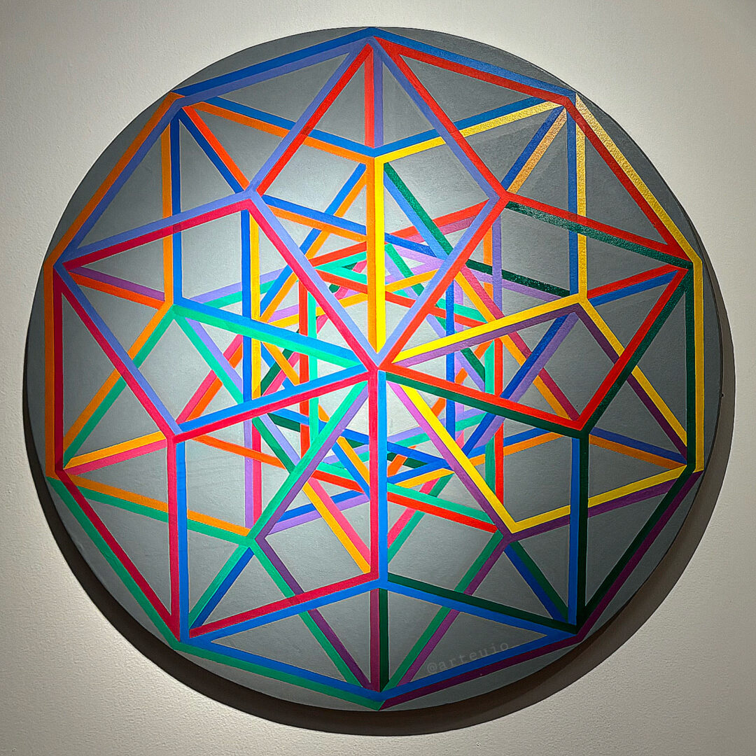 Hipercubo pintura por Estuardo Maldonado. 1991