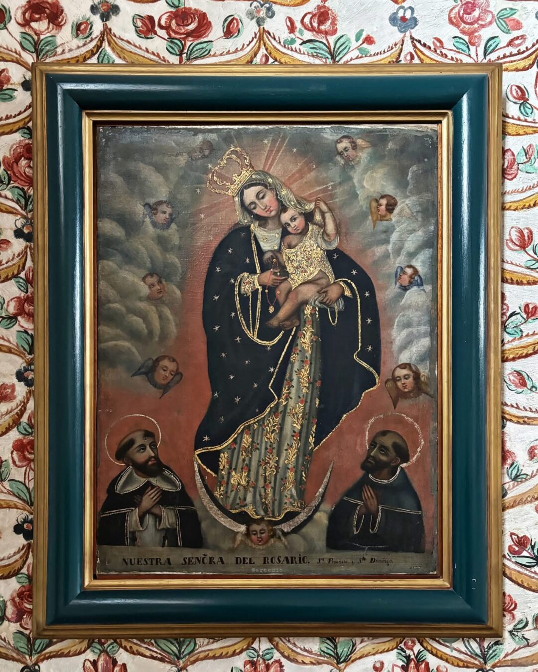 Virgen del Rosario y Santos Dominicos, autor anónimo. Siglo XVIII